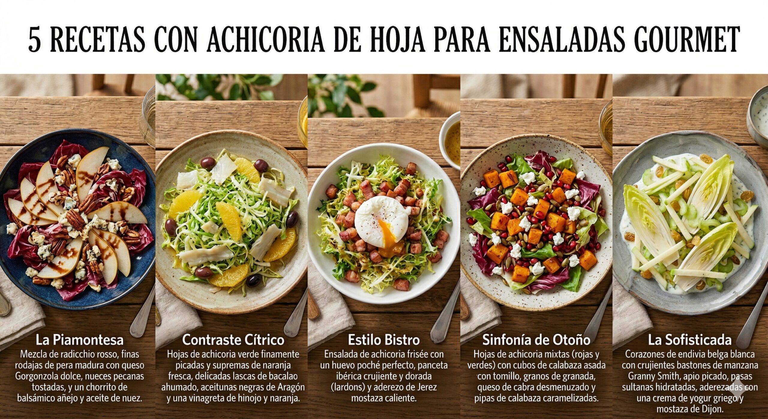 5 recetas con achicoria de hoja para ensaladas gourmet