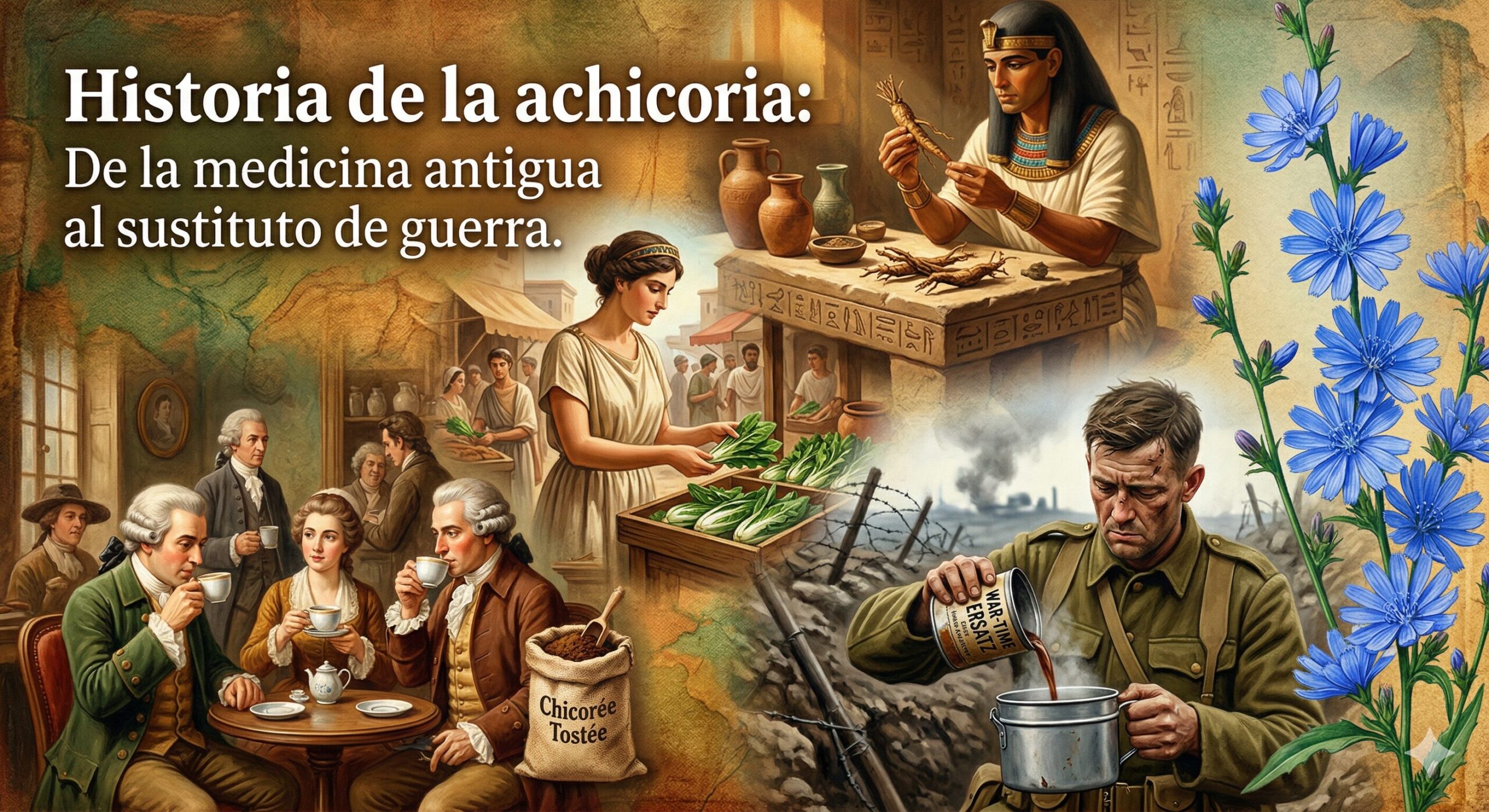 Historia de la achicoria: De la medicina antigua al sustituto de guerra